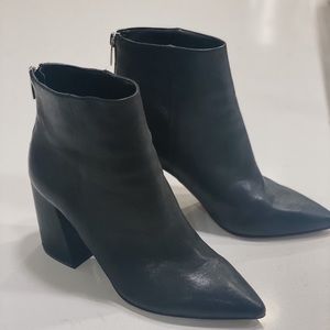 Vince Camuto black pointy toe booties